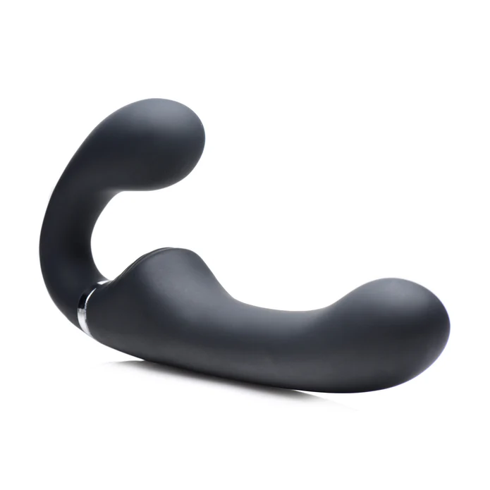 10X Mighty Rider Vibrating Strapless Strap-on - Black