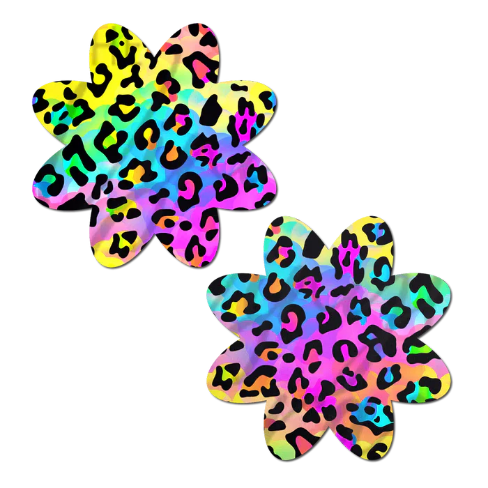 Rainbow Cheetah Leopard Print Petal Breast Pasties