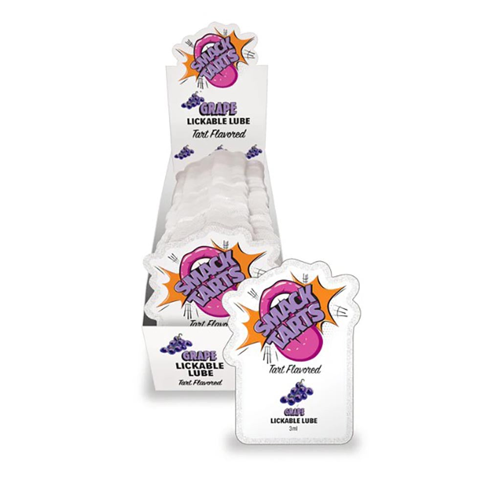 SMACK Tarts - Lickable Flavored Lubricant - Grape 3ML Pouch Display of 36 🍇