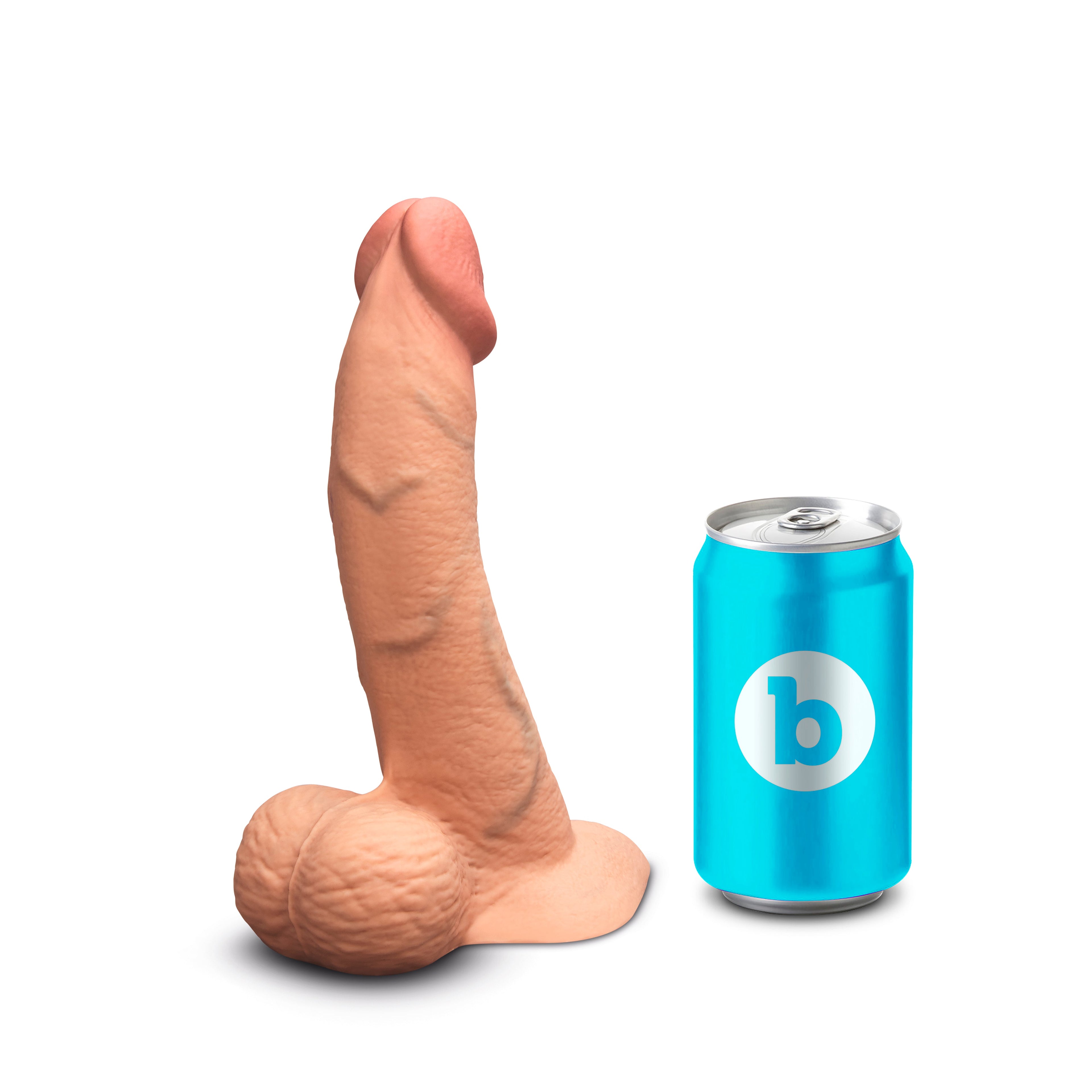Slipskin Realistic Silicone Dildo - 8" Curvy Mocha