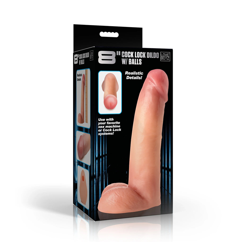 8" Cock Lock Dildo with Balls