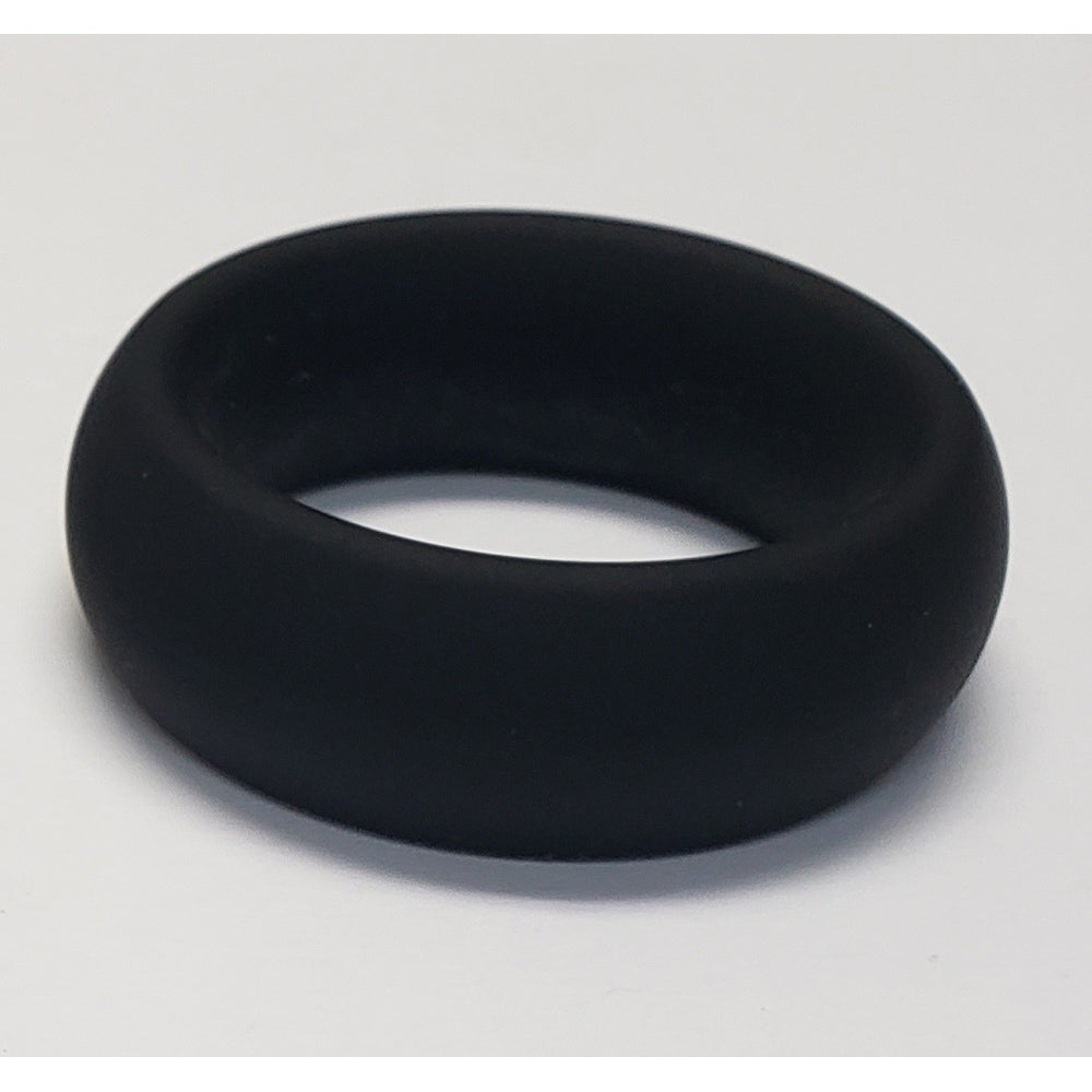 Wide Silicone Donut Ring - Black 2"