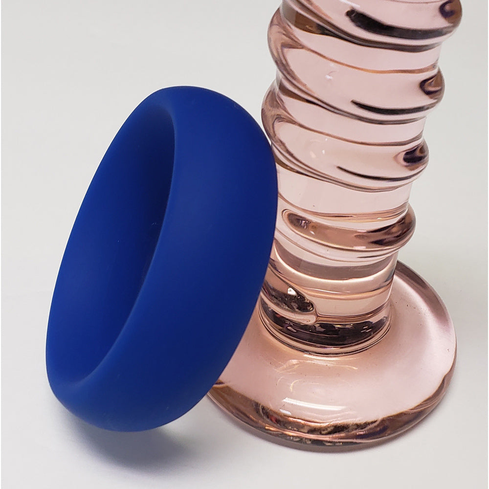Wide Silicone Donut Ring - Blue 2"
