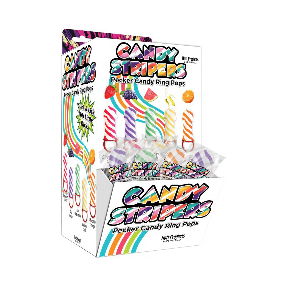 Candy Stripers Pecker Ring Pops 36pc