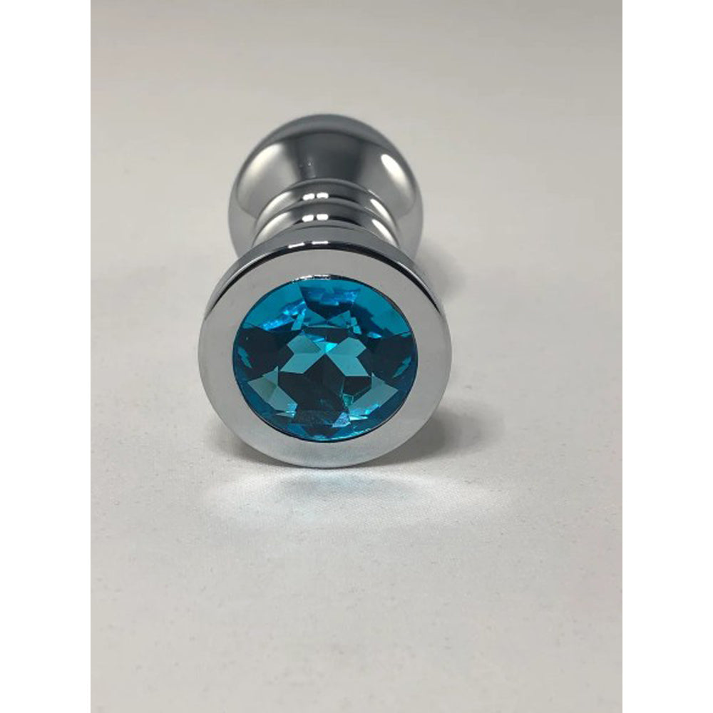 Butt Plug Silver Bullet: Large w/ Blue