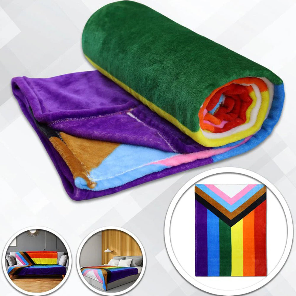 Rainbow Polar Fleece Blanket 50" x 60"