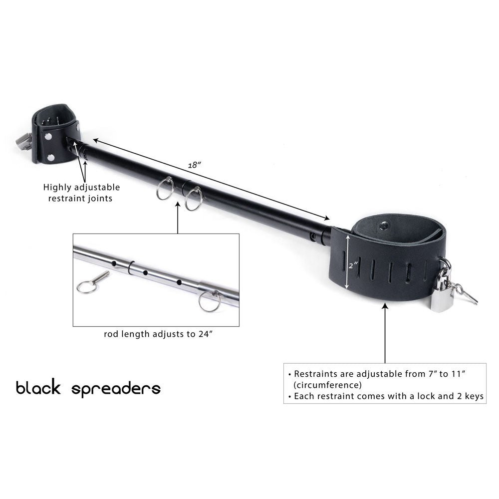 Steel Spreader Bar w Leather Cuffs Nickl