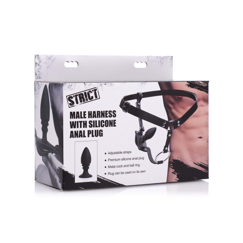 Cock Ring Harness w/ Silicone Anal Plug