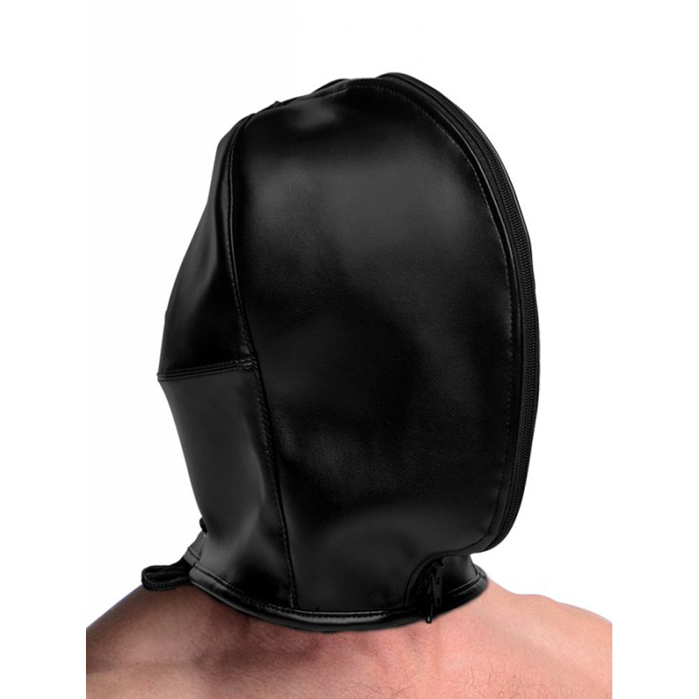 Strict Zip Front Bondage Black Hood *