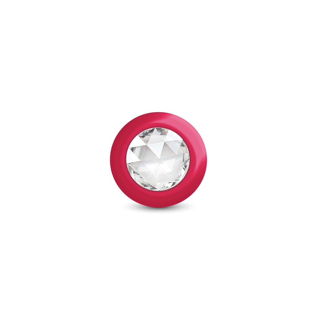 RUBY Ombre - SMALL Cheeky Charms Eluxe Vibrating  Plug With Remote - Clear Gem