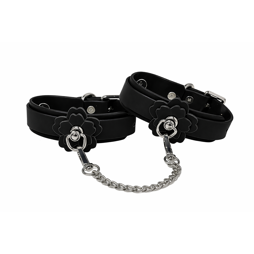 HEAT TEASE - FLOWER CUFFS - BLACK/PINK