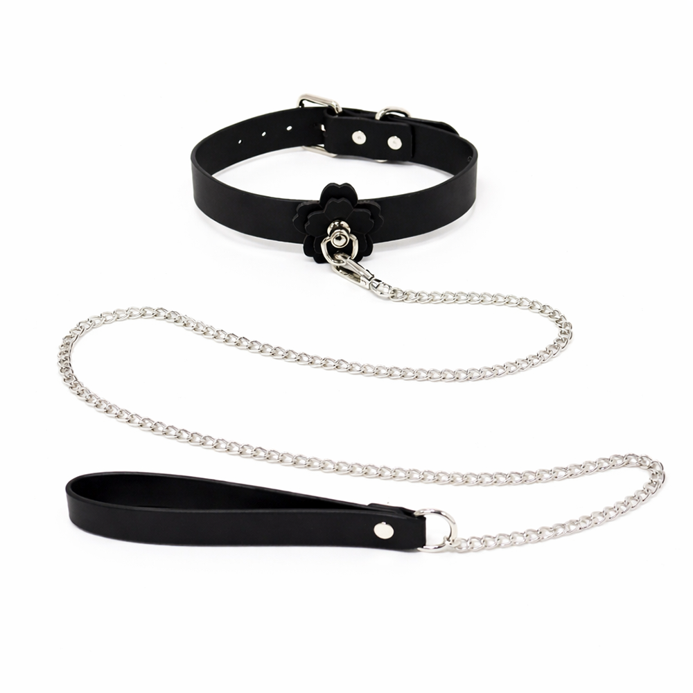 HEAT TEASE - FLOWER COLLAR - BLACK/PINK
