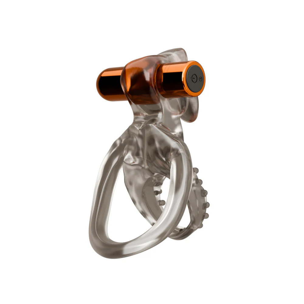 Stay Hard - Vibrating Double Cock Ring Set with Sleeve