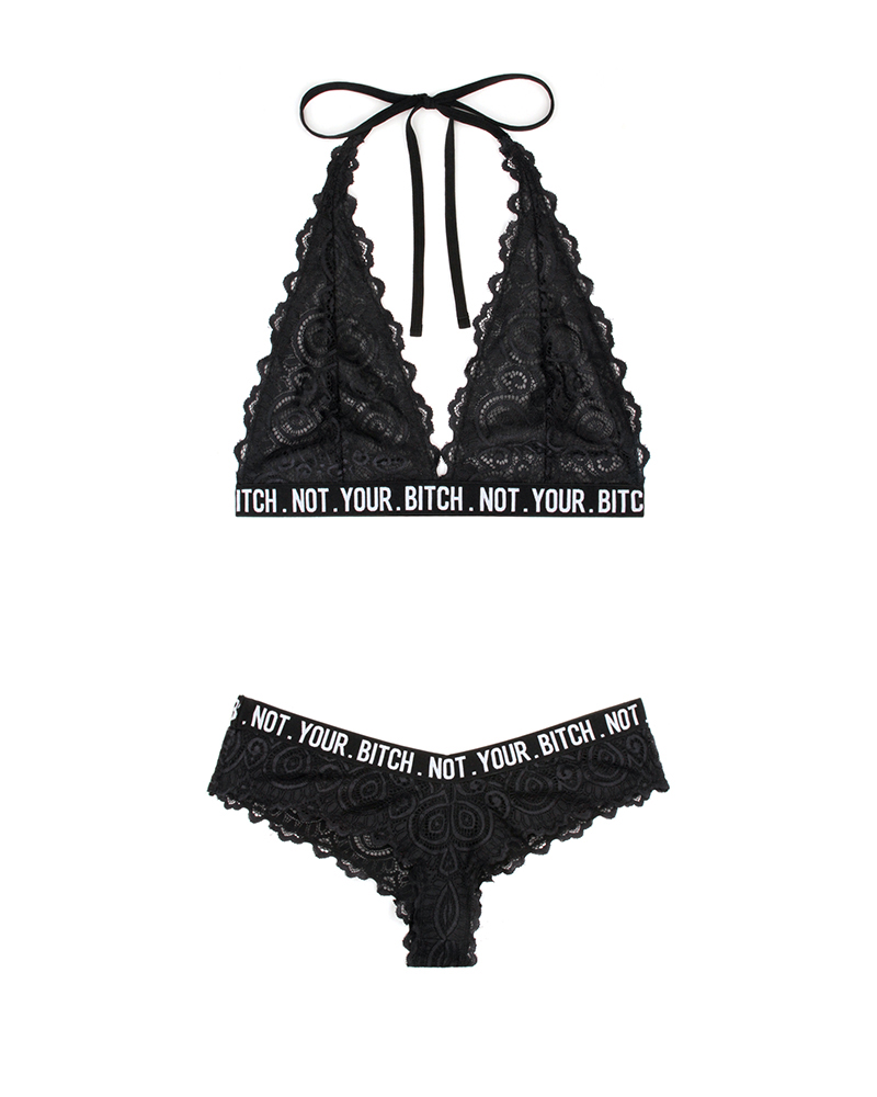 Not Your Bitch Bralette & Cheeky Panty Set