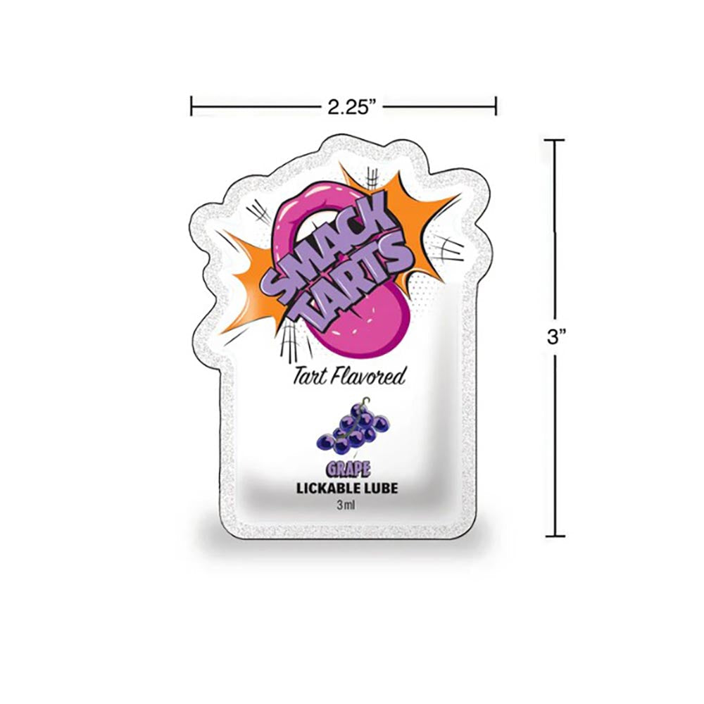 SMACK Tarts - Lickable Flavored Lubricant - Grape 3ML Pouch Display of 36 🍇