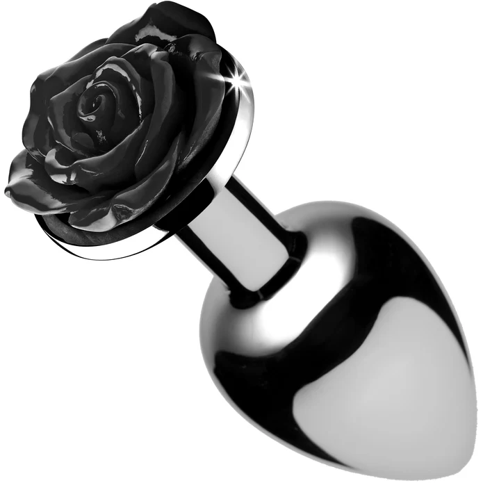 Black Rose Anal Plug - Small - Black