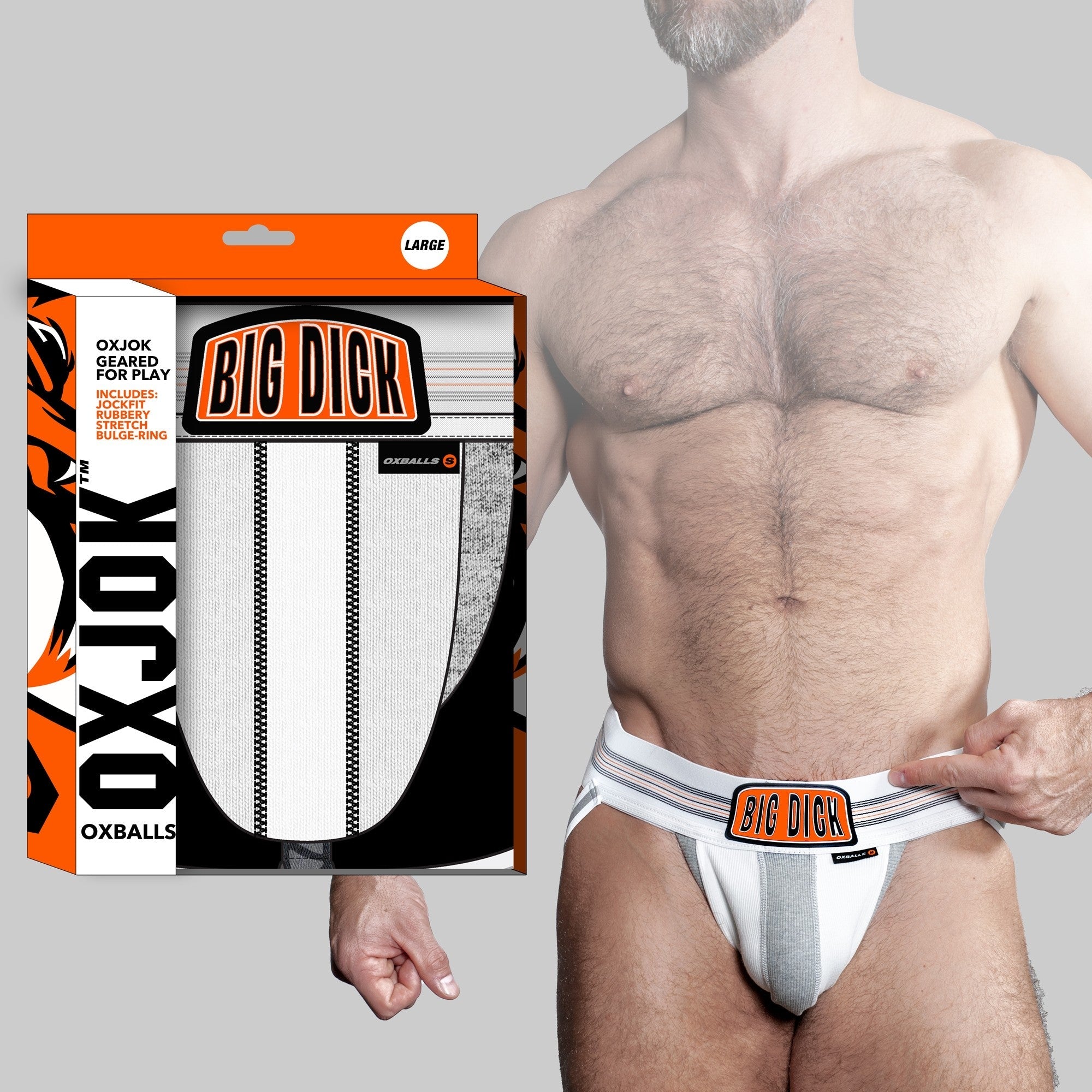 BULGER, le jockstrap à grande poche, WHITE SNOW, MEDIUM