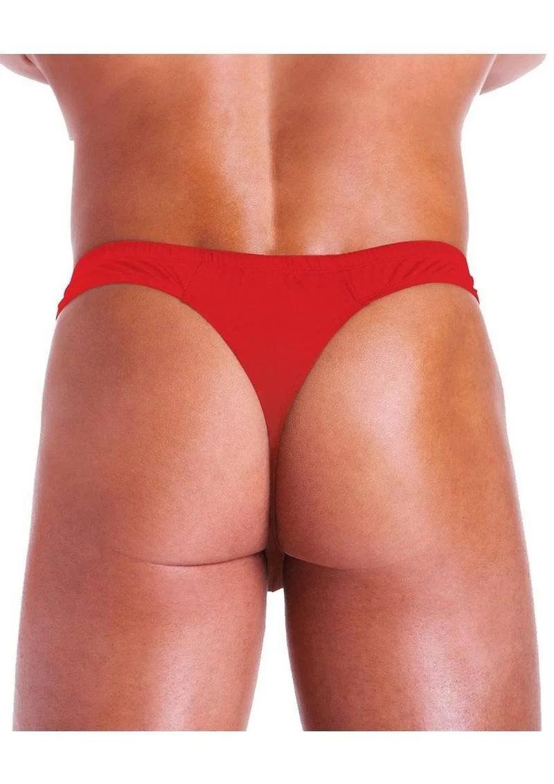 FUNDIES Unzip It Thong w/ rose petals - OS - RED