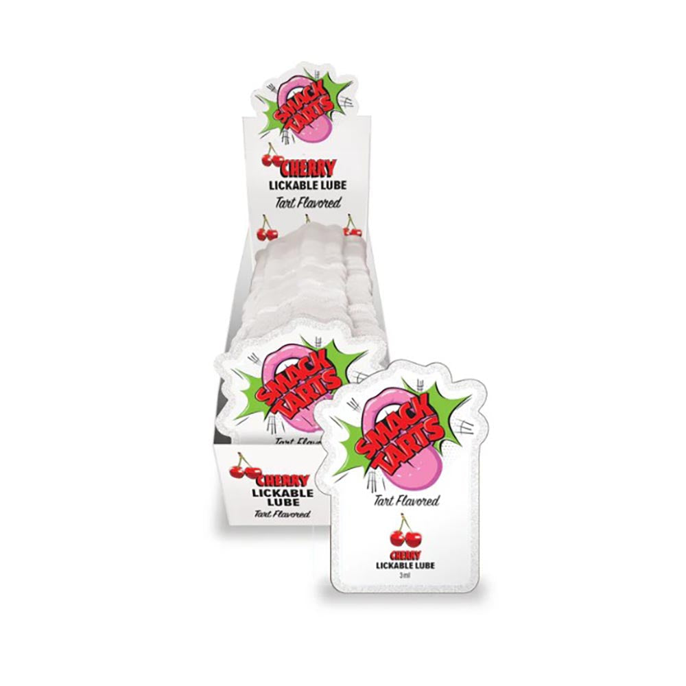 SMACK Tarts - Lickable Flavored Lubricant - Cherry 3ML Pouch Display of 36 🍒