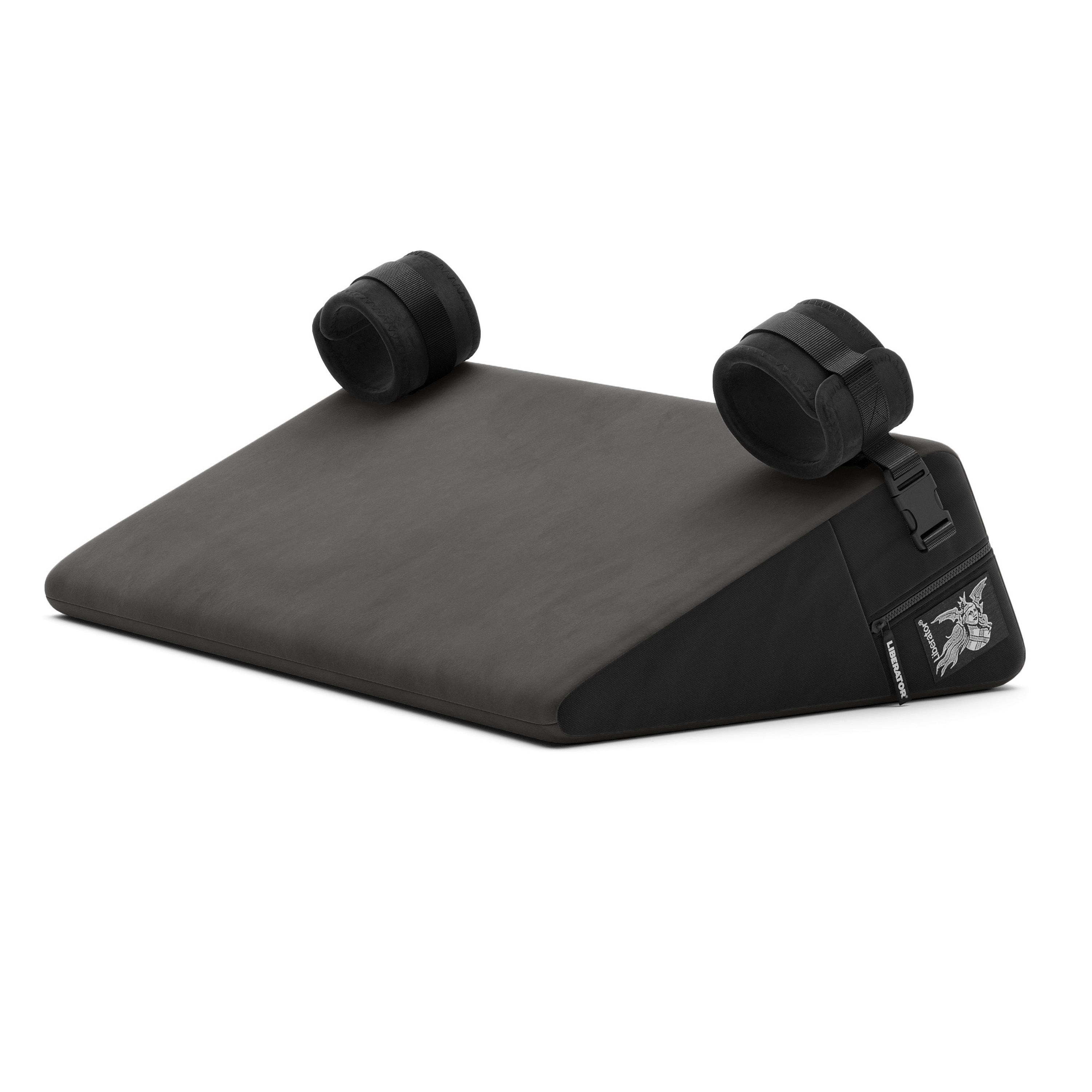 Sexe avec menottes et liens Black Label Wedge 24 pouces — velours décoratif, noir