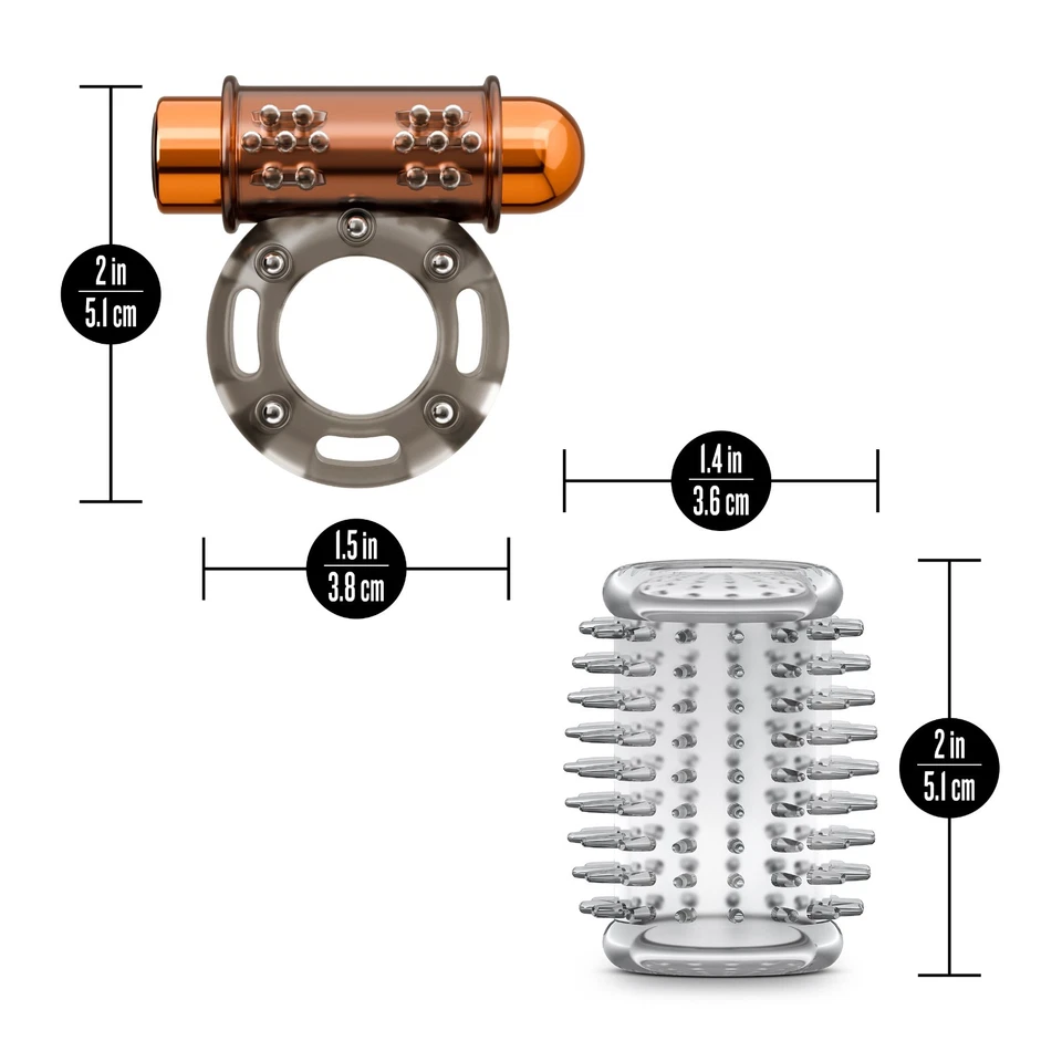 Stay Hard - Basic Vibrating Cock Ring Set with Sleeve