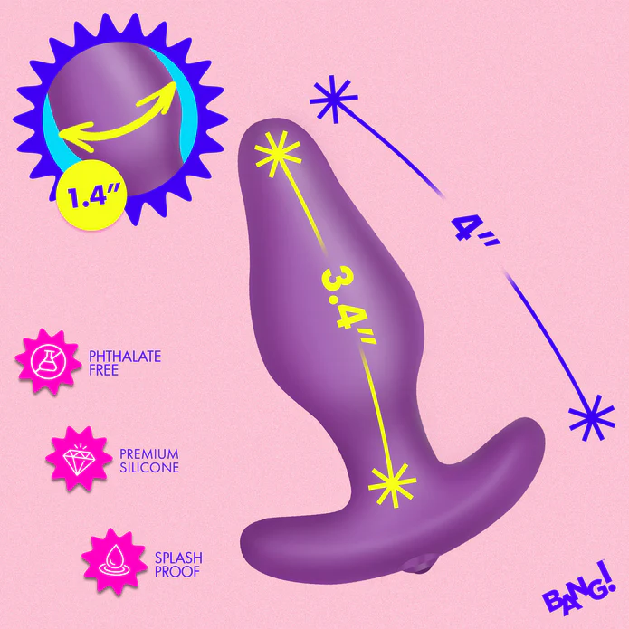 Vibrating Silicone Butt Plug with Digital RC