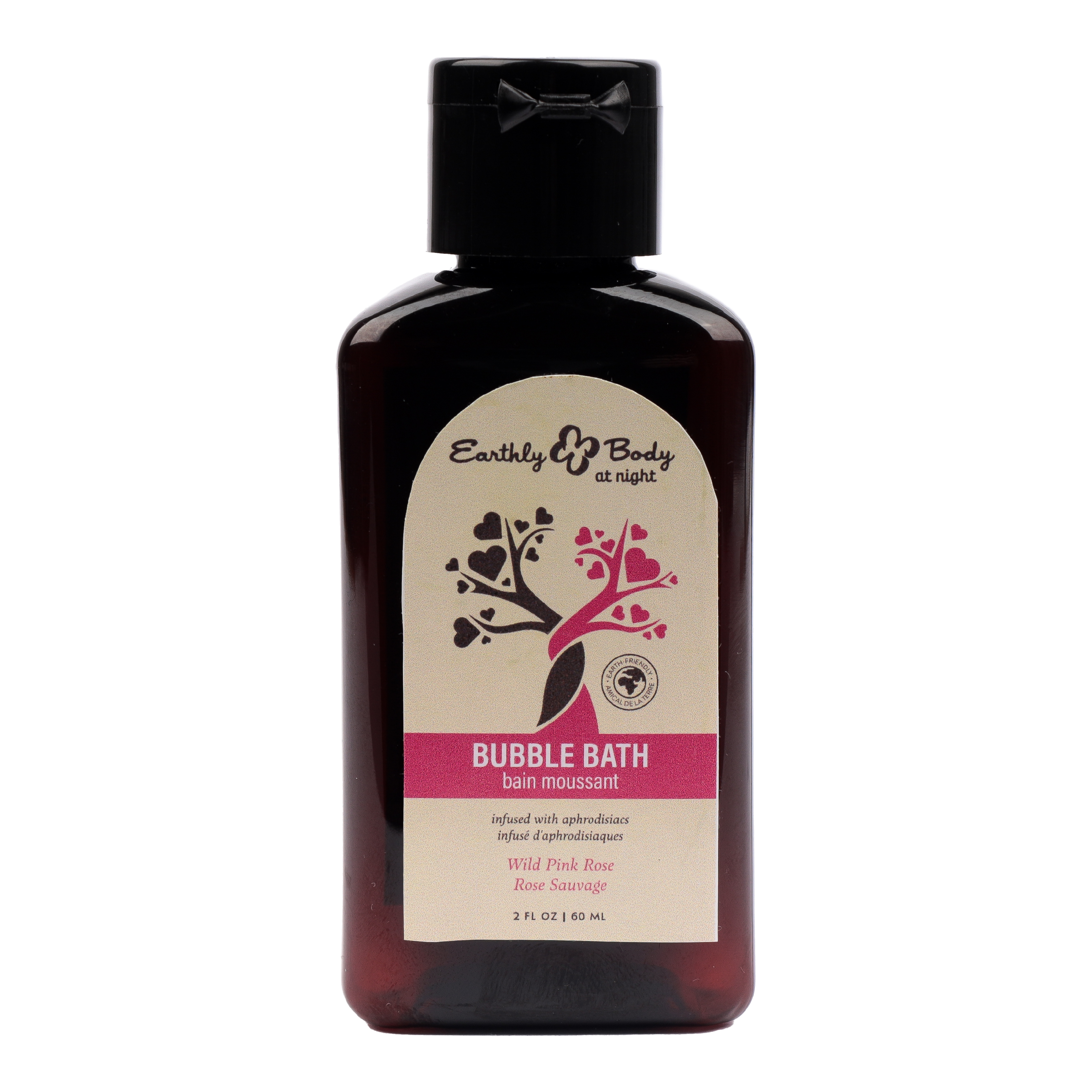 Bain Moussant Graines de Chanvre la Nuit Collection Aphrodisiaque Rose Sauvage 2oz / 60ml
