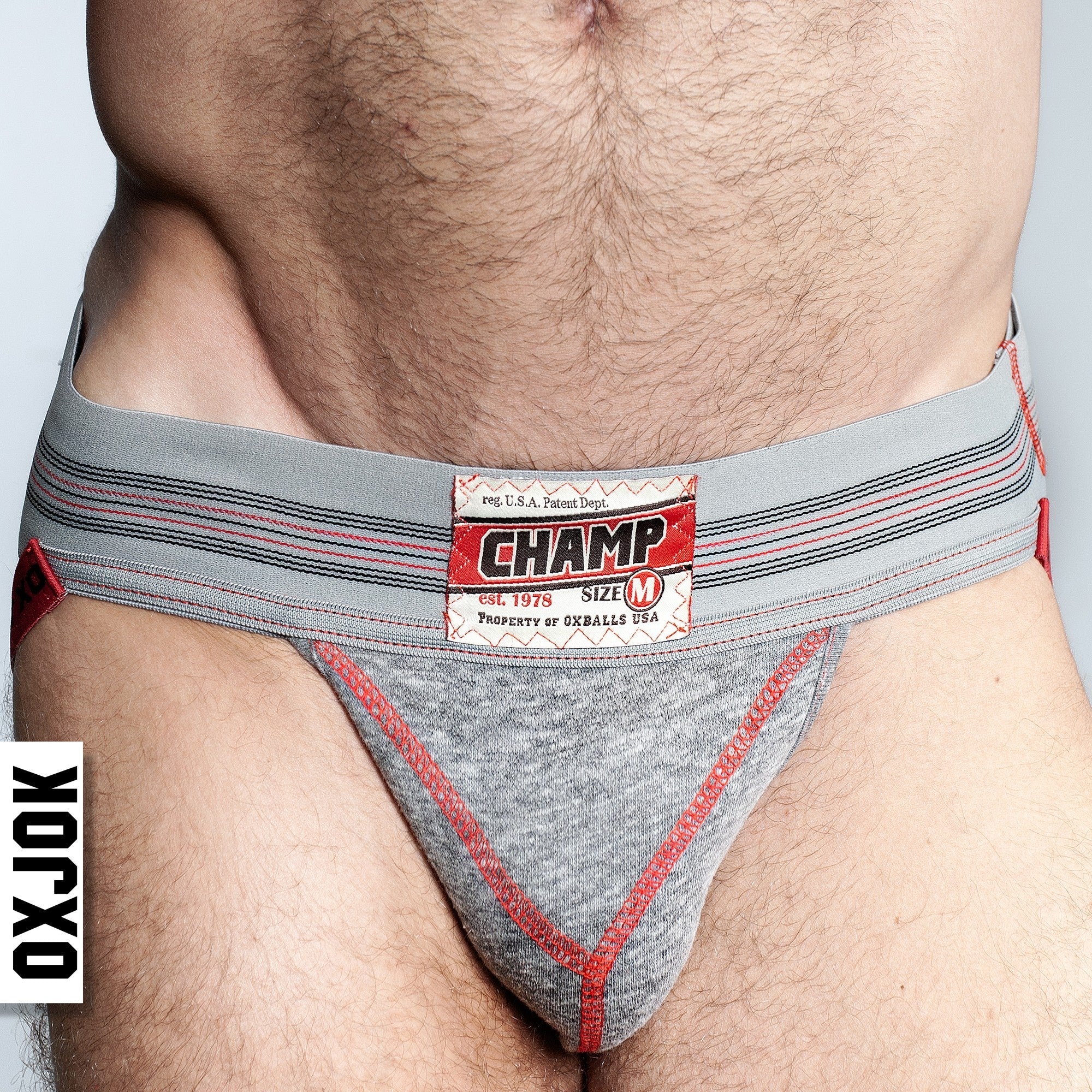CHAMP, jockstrap en molleton vintage, GRIS CHINÉ, GRAND