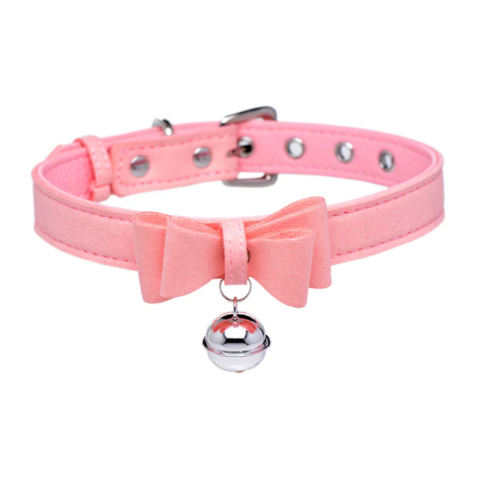 Sugar Kitty Cat Bell Collar -Pink/Silver