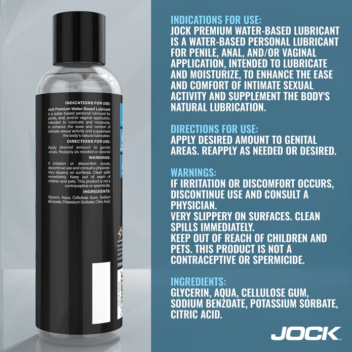 JOCK Premium Water-Based Lubricant 8oz