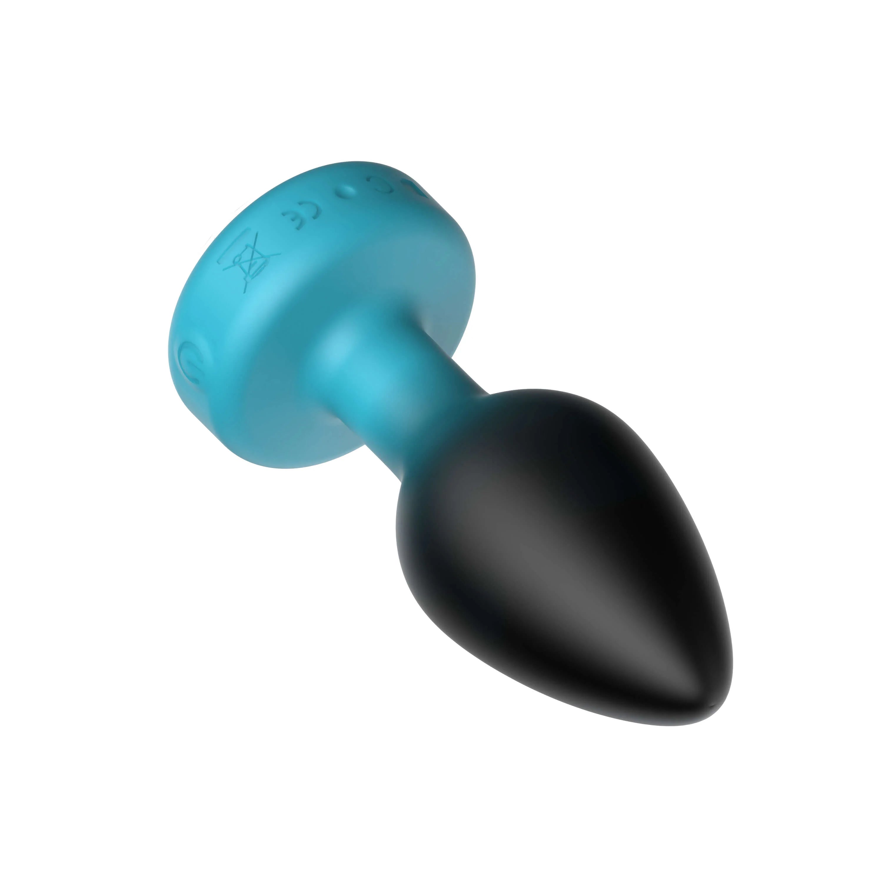 TEAL Ombre - MEDIUM Cheeky Charms Eluxe Vibrating  Plug With Remote - Clear Gem