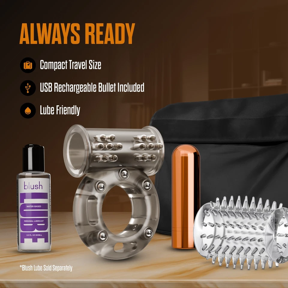 Stay Hard - Basic Vibrating Cock Ring Set with Sleeve