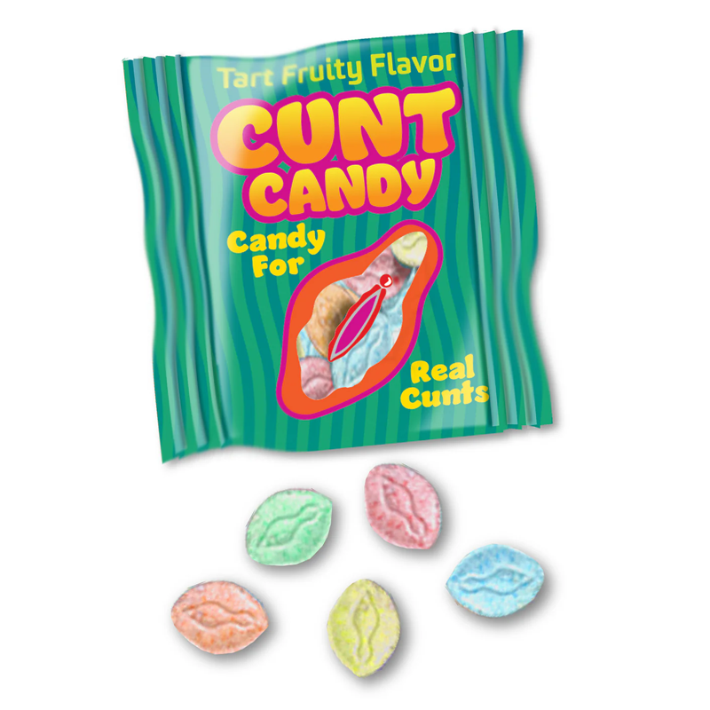 CUNT CANDY INDIVIDUAL BAGS OF 5, DISPLAY OF 100