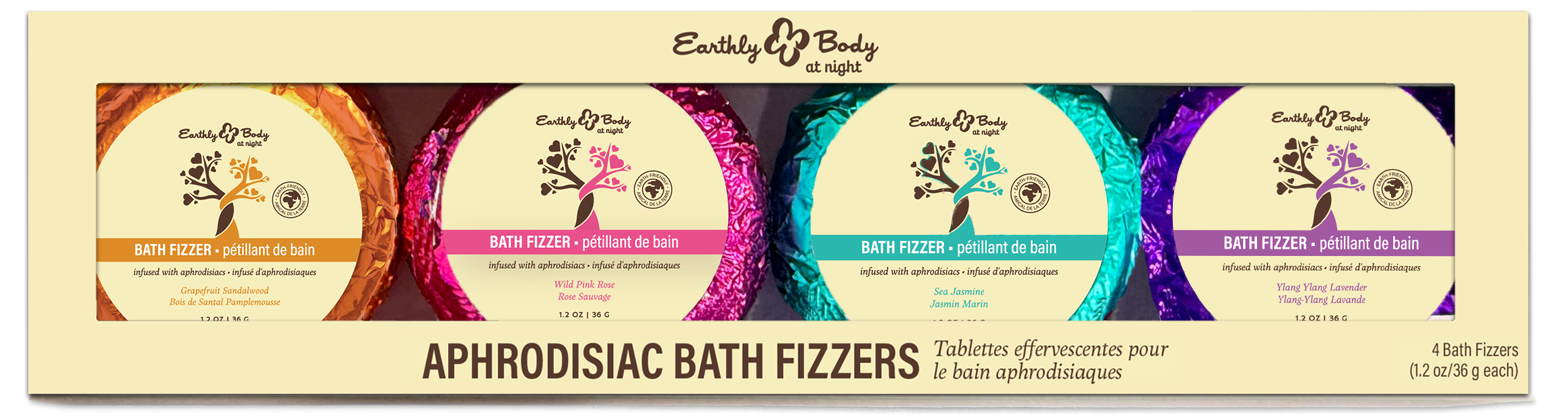 Boule de Bain Earthly Body at Night Collection Aphrodisiaque Set  4pc
