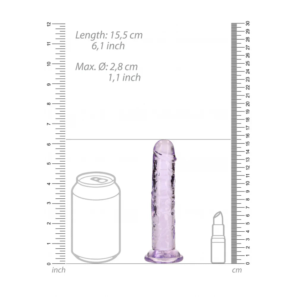 6" Realistic Dildo No Balls - Purple