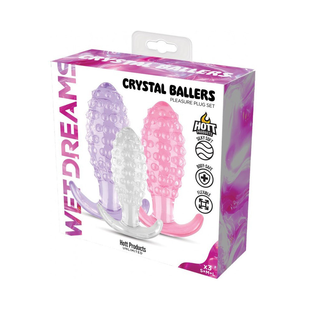 Wet Dreams - Crystal Ballers Anal Plugs 3 pack