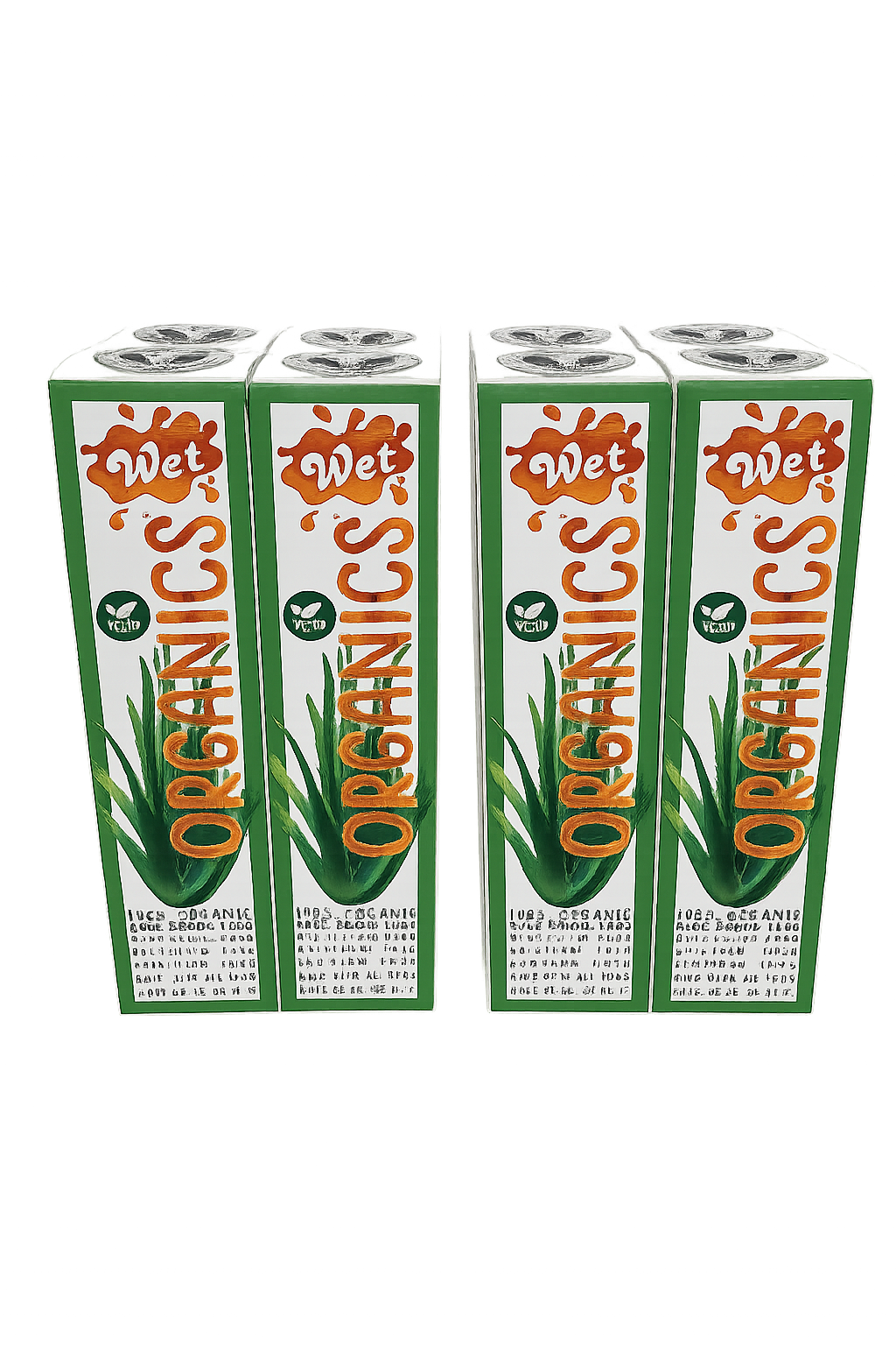 8 Pack Wet Organics Aloe Based Lubricant 3.1 FL. OZ. / 93mL