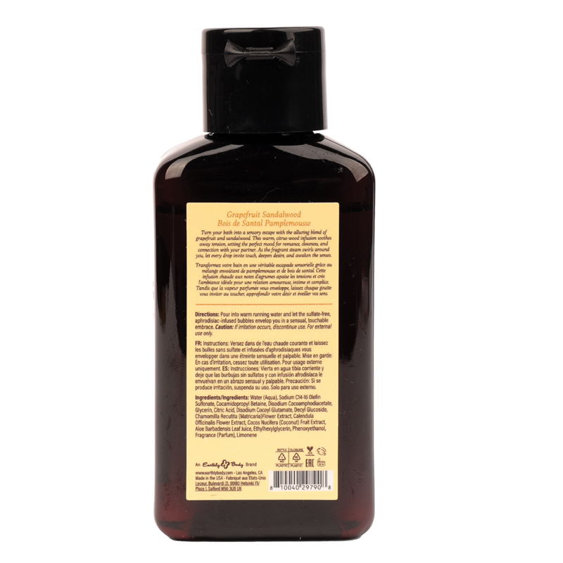 Bain Moussant Graines de Chanvre la Nuit Collection Aphrodisiaque Pamplemousse Bois de Santal 2oz / 60ml