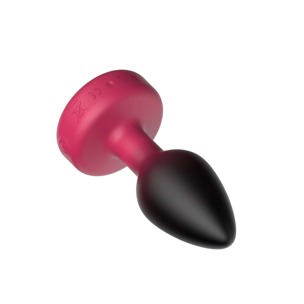 RUBY Ombre - SMALL Cheeky Charms Eluxe Vibrating  Plug With Remote - Clear Gem