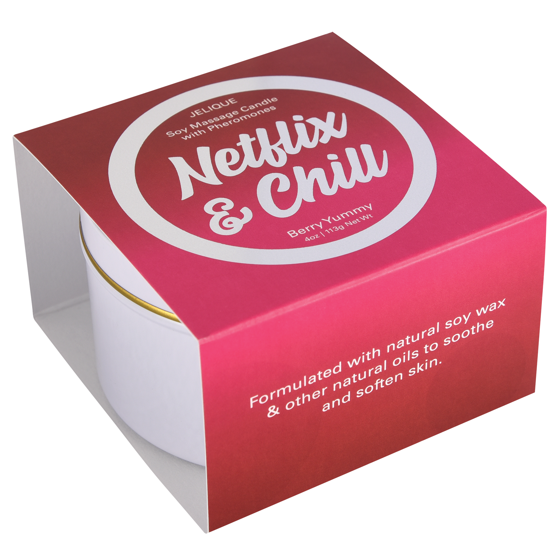 MOOD CANDLES NETFLIX & CHILL - PHEROMONE MASSAGE CANDLE BERRY YUMMY 4OZ | 113G