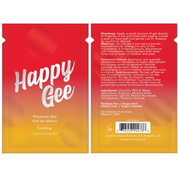 HAPPY GEE GEL DE PLAISIR RAFRAÎCHISSANT - FOIL - 0.03 fl oz | 1 mL