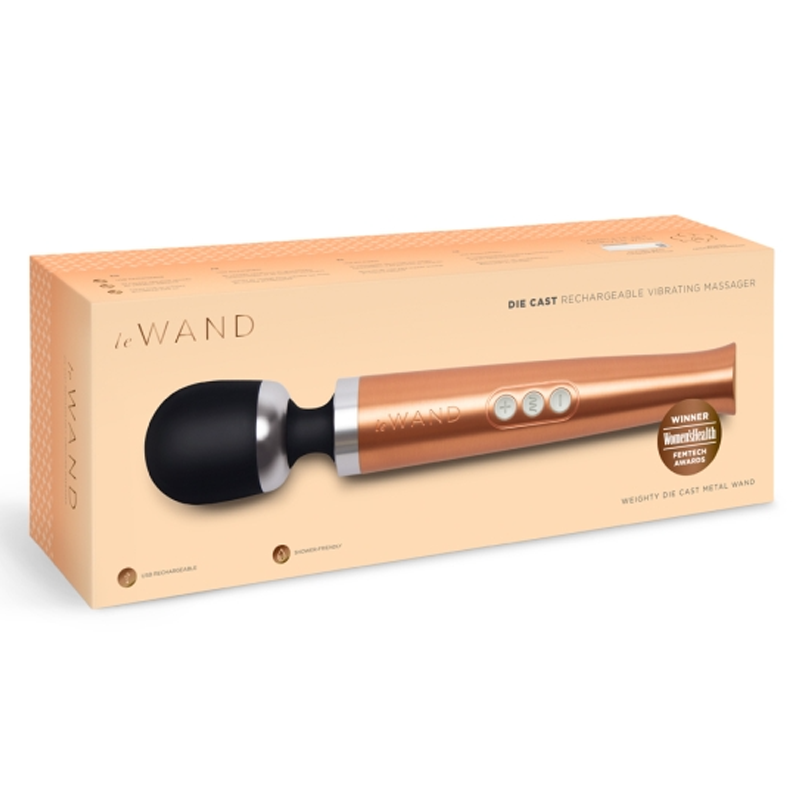 Masseur vibrant rechargeable en métal - Or rose