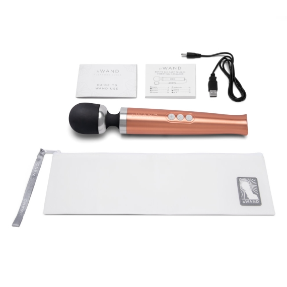 Masseur vibrant rechargeable en métal - Or rose