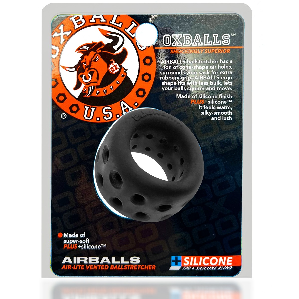 AIRBALLS, étireur de testicules léger, GLACE NOIRE