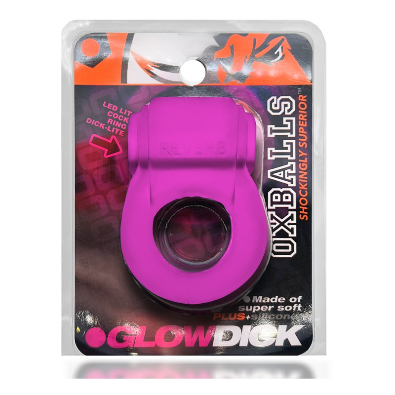 GLOWDICK, anneau pénien avec LED, GLACE ROSE