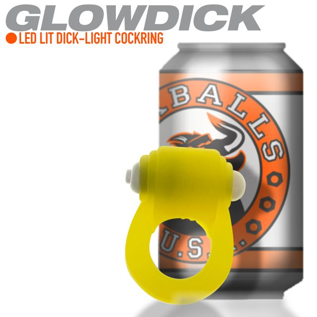 GLOWDICK, anneau pénien avec LED, GLACE JAUNE