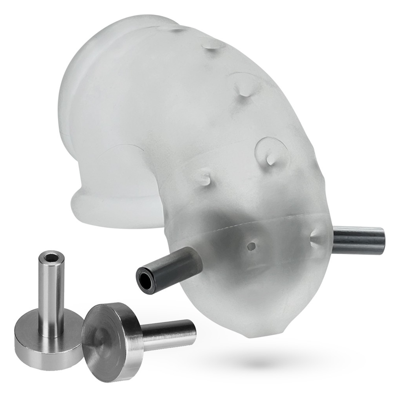 AIRLOCK ELECTRO, chasteté ventilée légère, GLACE TRANSPARENTE