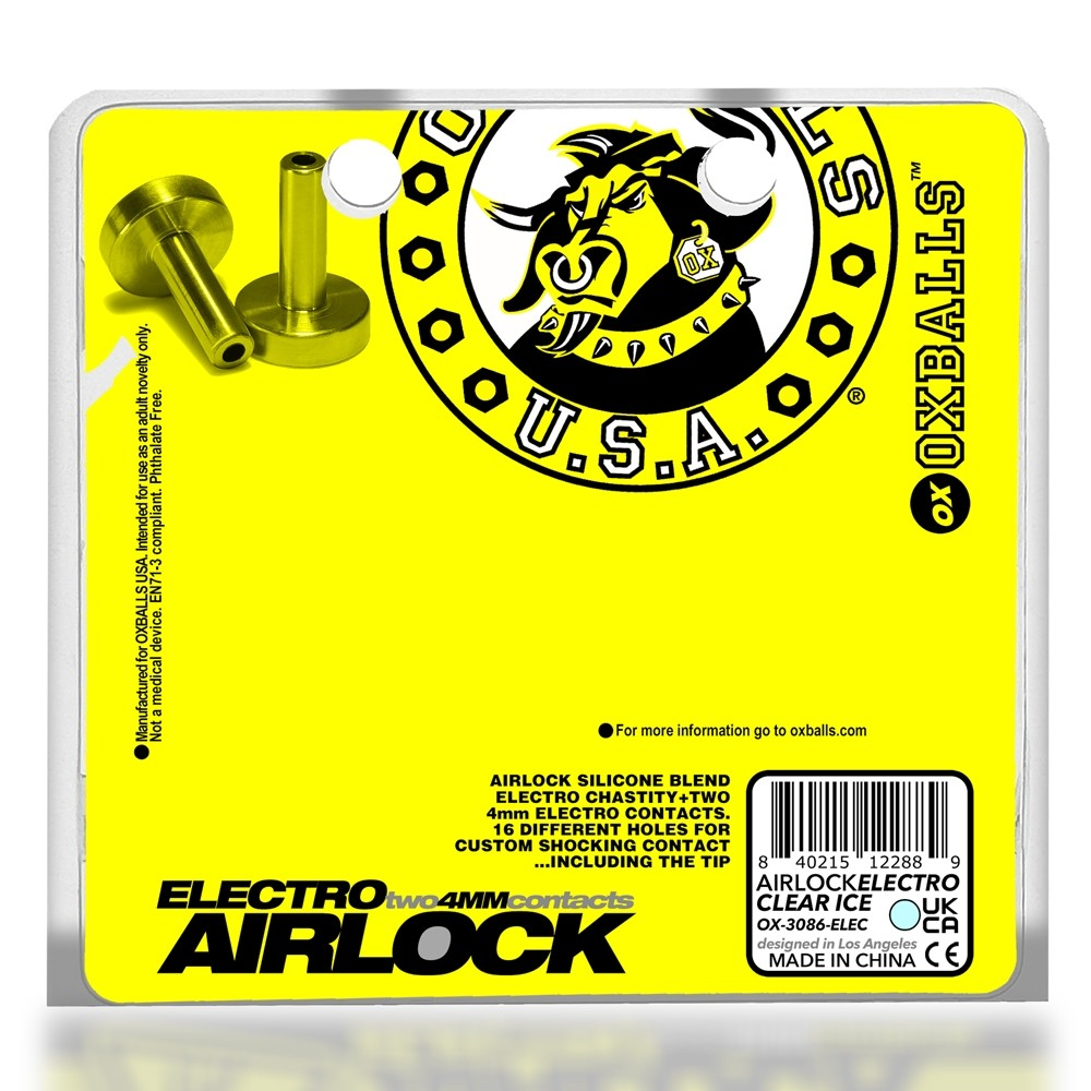 AIRLOCK ELECTRO, chasteté ventilée légère, GLACE TRANSPARENTE