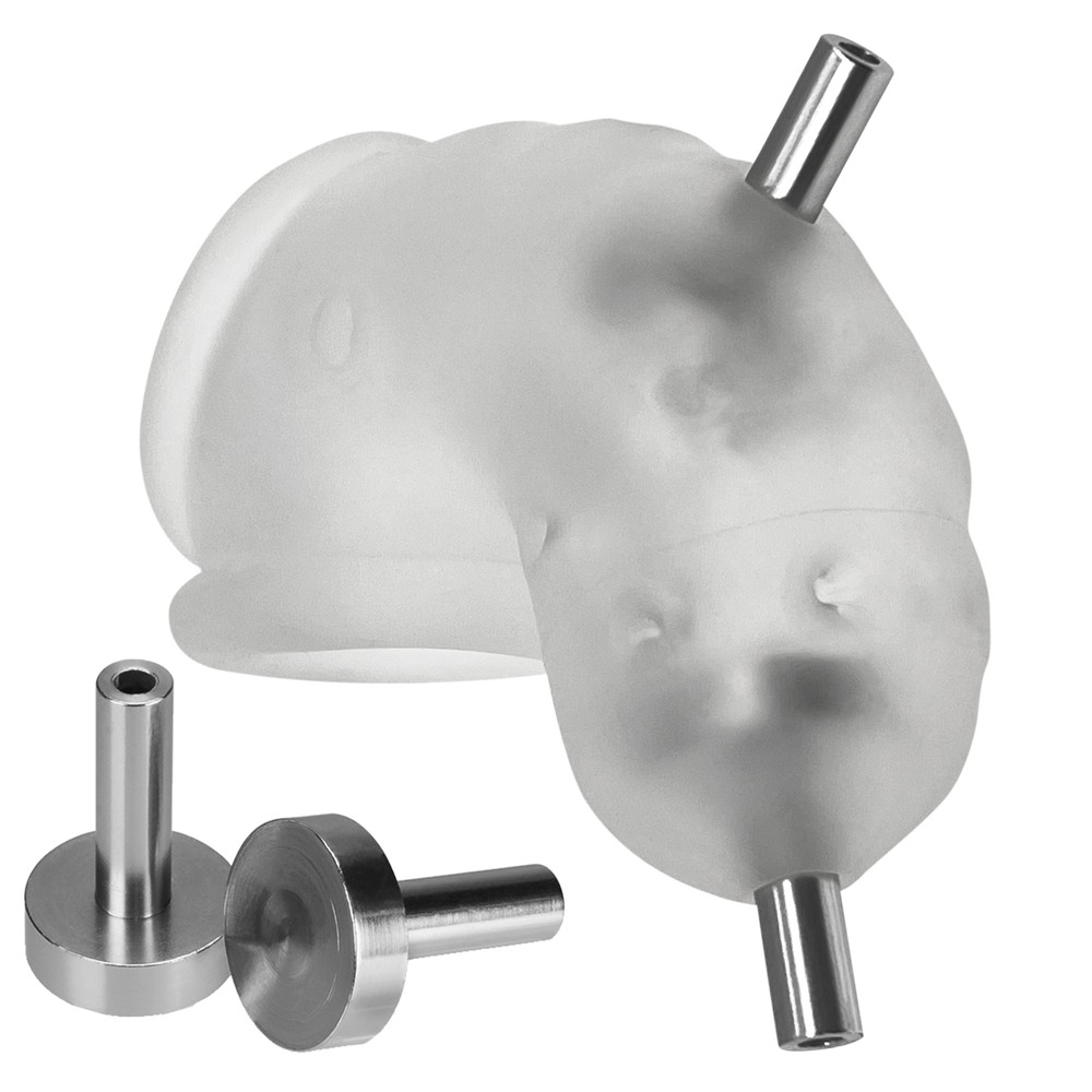 AIRLOCK ELECTRO, chasteté ventilée légère, GLACE TRANSPARENTE