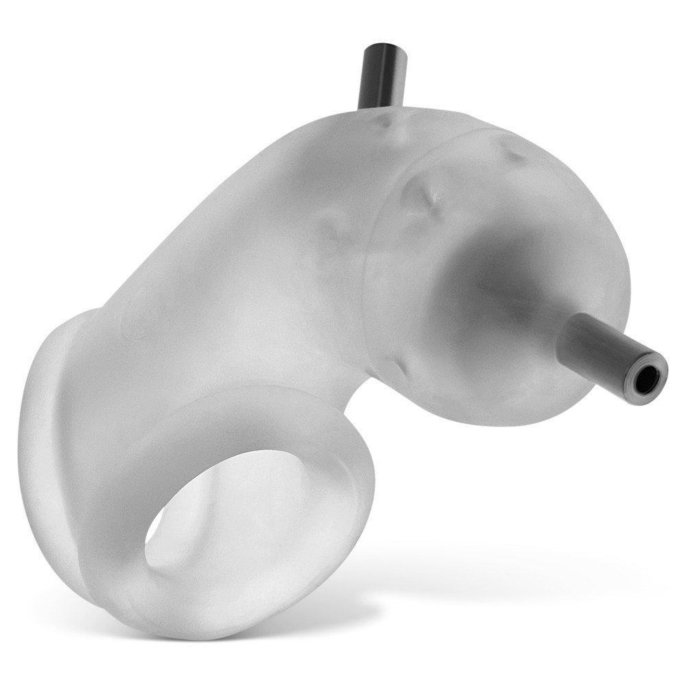 AIRLOCK ELECTRO, chasteté ventilée légère, GLACE TRANSPARENTE